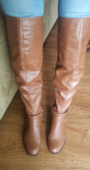 Bamboo Over The Knee Brown Boots 